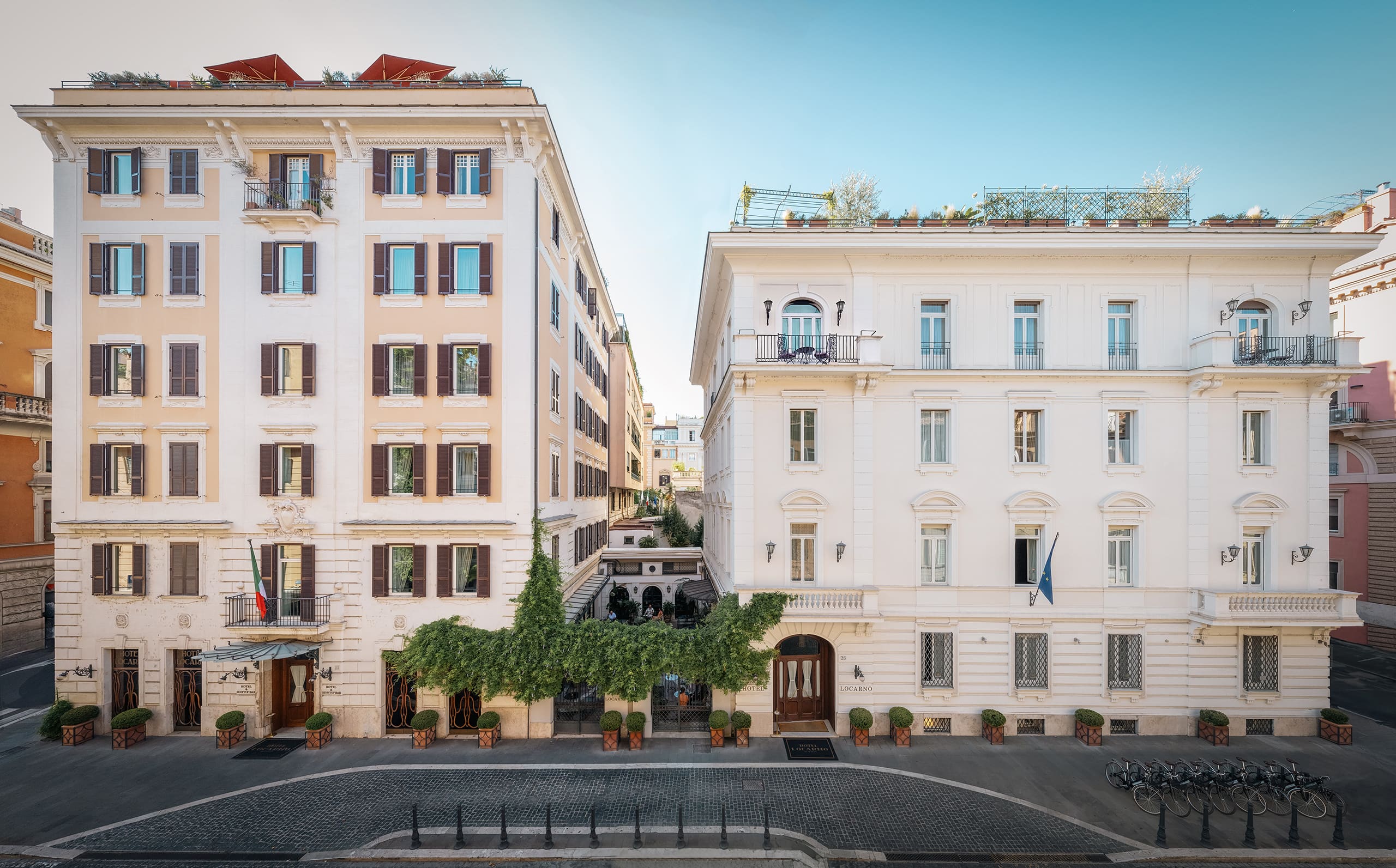 Hotel Locarno Roma Esterno Palazzo Con Piante